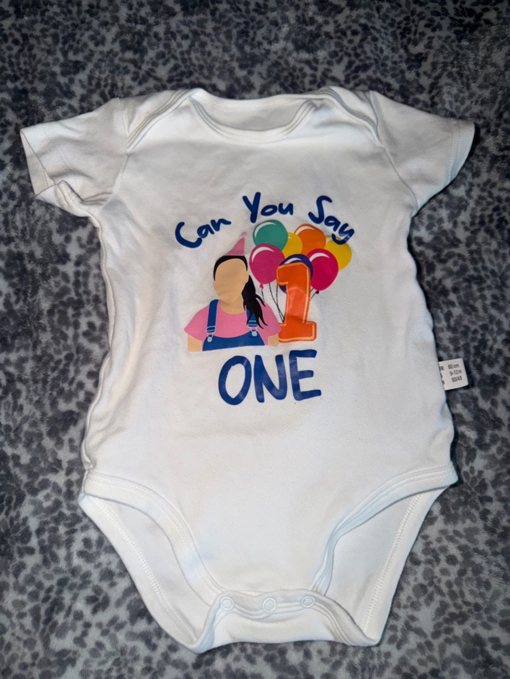 White "Can You Say One" Baby One-Piece